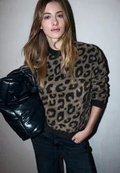 Street One Flauschiger Leo Pullover female Schwarz
