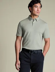 Pure Cotton Polo Shirt Grey male