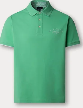 Polo de hombre de manga corta fit regular con estampado Beach Club en el pecho - Façonnable - FashionsVida