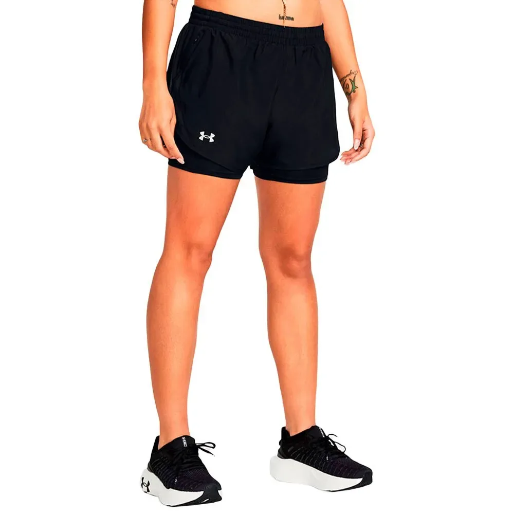 Fly By 2-in-1 Shorts Black / Black / Reflective S Women - Under armour - FashionsVida