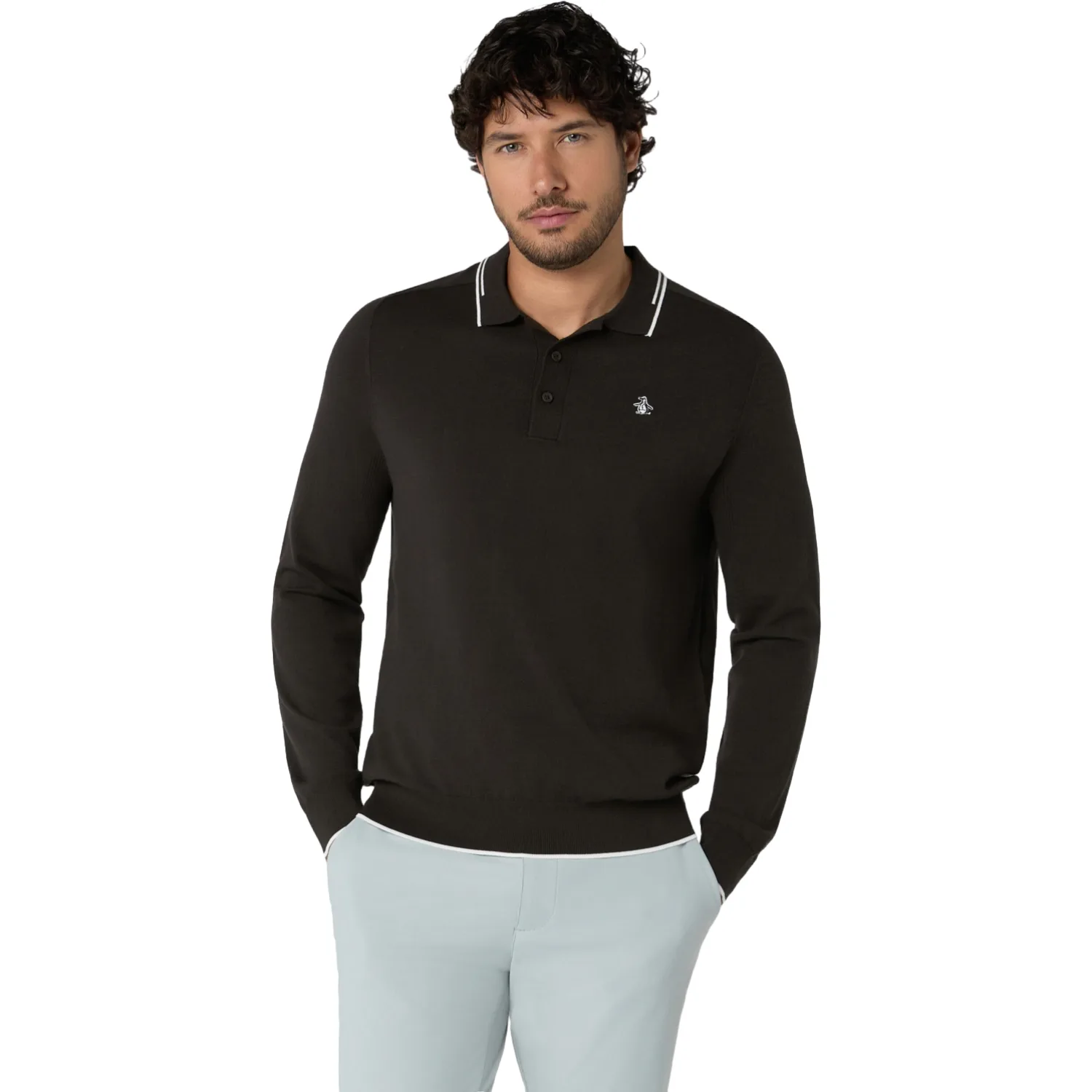 Polo Lightweight Heritage, Langarm, braun s - Original penguin - FashionsVida