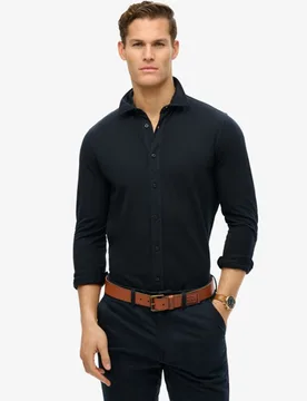 Superdry Men's Langärmeliges Vintage Destroy Pikeehemd Marineblau - Größe: L - 54.99 - FashionsVida