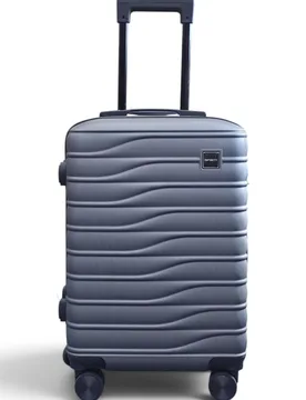 Unisex Hard Shell Grey Cabin 48 X 37 X 20 Cm Luggage Suitcase - Voyage - Dark Grey Abs - Size Small - Infinity Leather - FashionsVida
