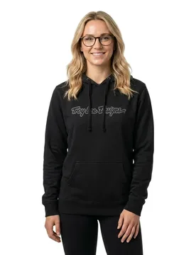 Troy Designs Felpa Con Cappuccio Signature Black / Reflective Silver - Lee - FashionsVida