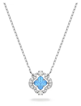 Collana Una, Quadrifoglio, Blu, Placcato rodio OS - Swarovski - FashionsVida