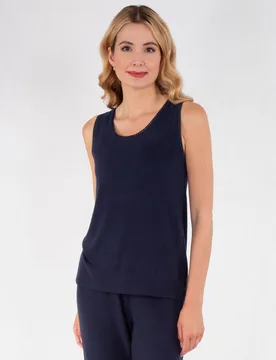 Débardeur Marine marine chiné S - Isotoner - FashionsVida