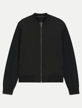 Black Wattierte Sweatjacke mit Reißverschluss Schwarz XL - BOSS - FashionsVida