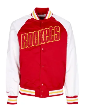 Giubbotto Bomber Uomo Nba Primetime Lw Satin Jacket Hardwood Classics Houroc Scarlet - Mitchell & Ness - FashionsVida