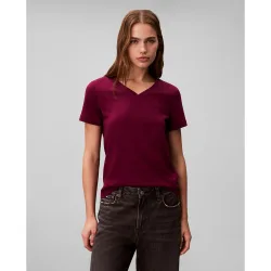 Camiseta de mujer de cuello v con logo