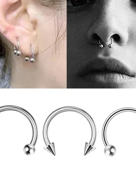 Pcs 3mm Ball&Cone Stainless Steel C Shape Nasal Septum Piercing Nose Ring Ear Cartilage Earrings For Women Men Body Jewelry - Aliexpress - FashionsVida