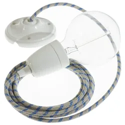 Cables Suspension Luminaire Rd55 Stripes Diy 1 M Steward Blue / White One Size