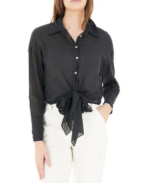 KOCCA Camicia con fiocco NERO S - Kocca - FashionsVida