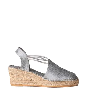 Pons Espadrilles Compensées Turia Silver EU 39 - Toni - FashionsVida