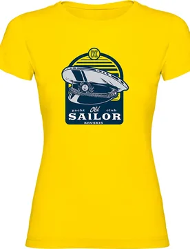 Sailor Short Sleeve T-shirt Yellow 2XL Women - Kruskis - FashionsVida