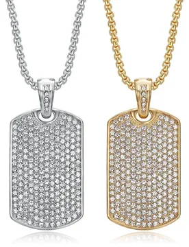 Hiphop Iced Out Bling Suqare Pendant Gold Silver Color Stainless Steel Tennis Chain Zircon Rapper Necklace for Women Men Jewelry - Aliexpress - FashionsVida