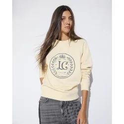 Sudadera de mujer manga raglan con parche lc frontal