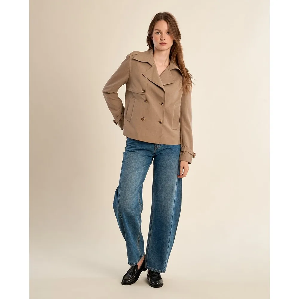 Chaqueta de mujer de manga larga cuello y solapa - Molly Bracken - FashionsVida