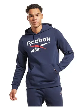 Sweat-shirt Identity Fleece Stacked Logo Pullover Vector Navy S - Reebok - FashionsVida