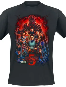 T-Shirt - Season 5 - Poster - M bis 4XL - für Männer - Größe 3XL - schwarz - Lizenzierter Fanartikel - Männer - male - Stranger Things - FashionsVida