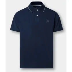 Polo de hombre jersey manga corta con ribete fit clásico