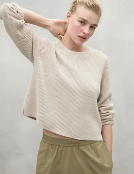 Jersey de mujer de manga larga y cuello canalé - Ecoalf - FashionsVida