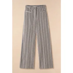 Pantalón de mujer de rayas y tiro alto