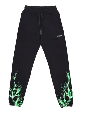 Pantalone Tuta Leggero Uomo Lightning Pants Black/green - PHOBIA - FashionsVida