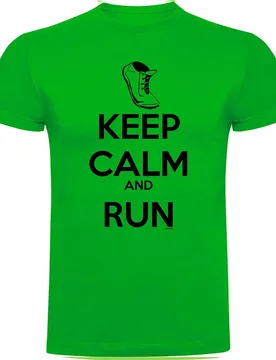 Maglietta A Maniche Corte Keep Calm And Run Green 2XL - Kruskis - FashionsVida