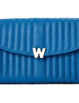 Bolso de hombro Mimi de cuero cruzada de color azul - Wolf - FashionsVida
