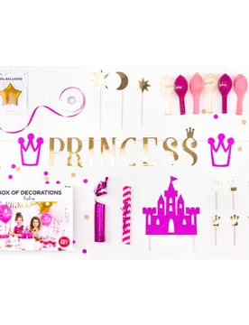 Prinzessin-Deko-Set Kindergeburtstag 31-teilig pink-gold - PARTYDECO - FashionsVida