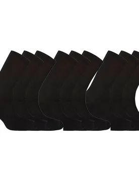 Pack de 9 pares de calcetines cortos de algodón de hombre lisos - basix - Punto Blanco - FashionsVida