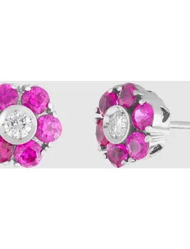 Pendientes Gayubo Colour de oro, diamantes y rubí - El Corte Inglés - FashionsVida
