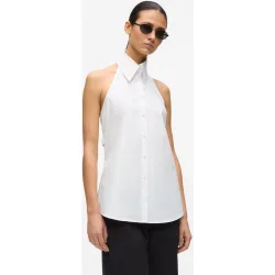 Camisa de mujer popelín sin mangas