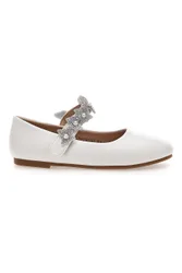 Ballerine bianche con cinturino gioiello 392609S 30