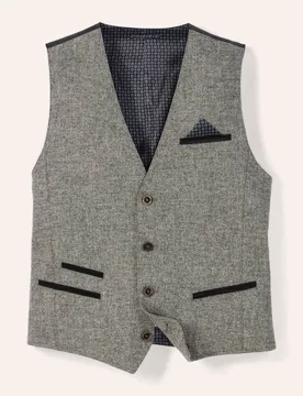 Lodenweste, Regular Fit#normale Größen#untersetzte Größen, Farbe Grau, 25, aus feinster Schurwolle verstellbarer Rückenriegel Herren - Walbusch - FashionsVida