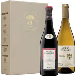 Estuche vino tinto Cuvée 2020 y blanco Organza 2023 Rioja