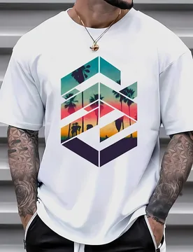 Geometry and science fiction patterns -100% cotton summer short sleeve O-neck printed men's T-shirt - Aliexpress - FashionsVida