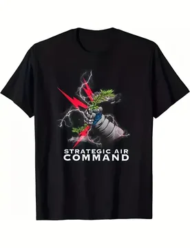 Strategic Air Command SAC USAF-Military Missile & Lightning Bolt Design,SAC Logo Print-100% cotton Short Sleeve Tee for Men - Aliexpress - FashionsVida