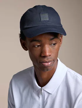 Pure Cotton Twill Baseball Cap Dark Blue male - BOSS - FashionsVida