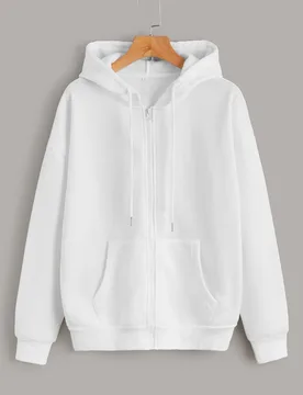 Sudadera con capucha con cremallera y cordón, forro térmico, manga larga, ideal para graduación, maestros, regreso a la escuela en otoño XL - Shein - FashionsVida