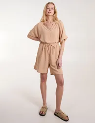 Drawstring Shorts - ONE / Camel - female