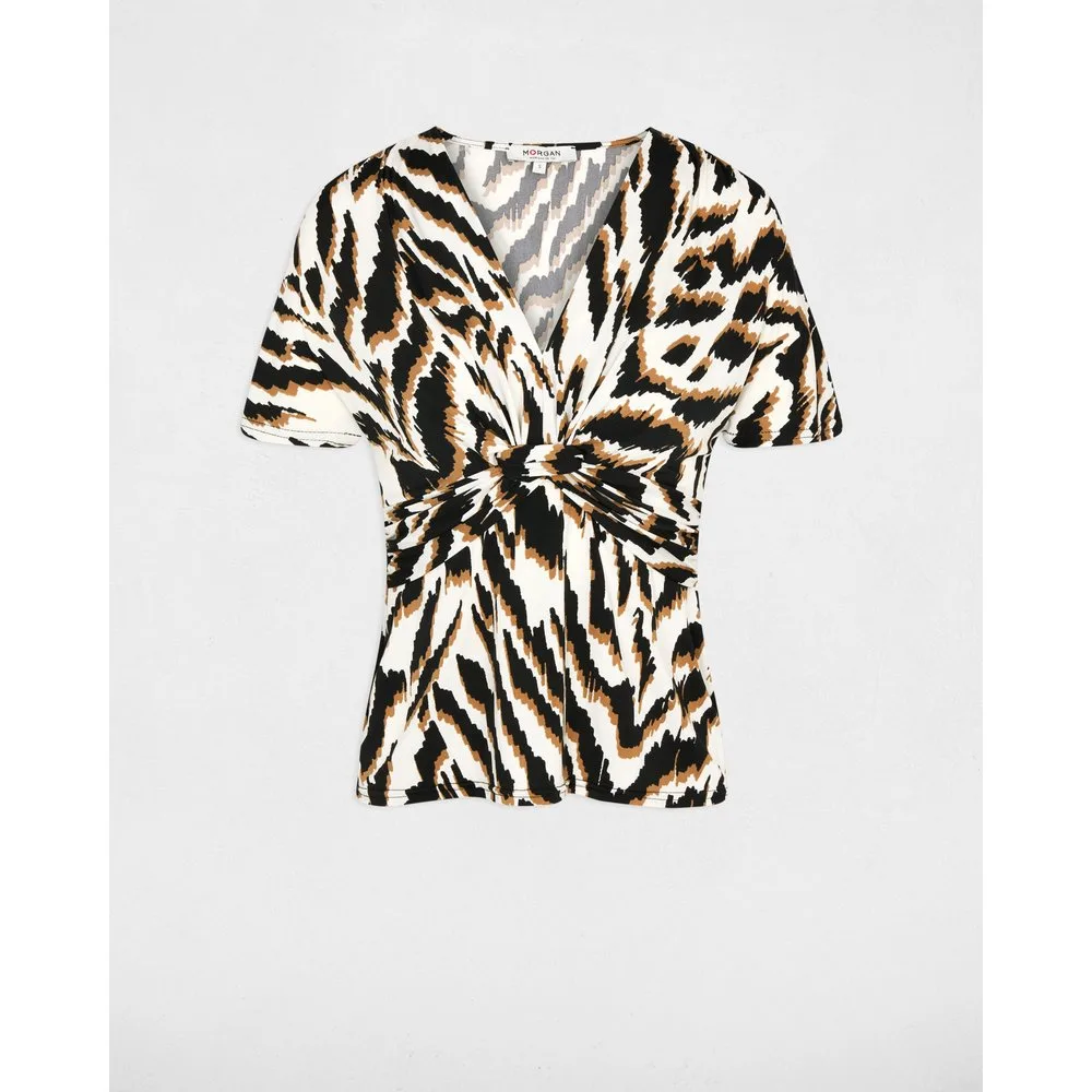 Camiseta de mujer ajustada escote pico - Morgan - FashionsVida
