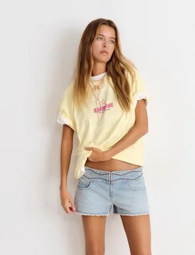 Short de mujer con cinturilla ancha bordada - Brownie - FashionsVida