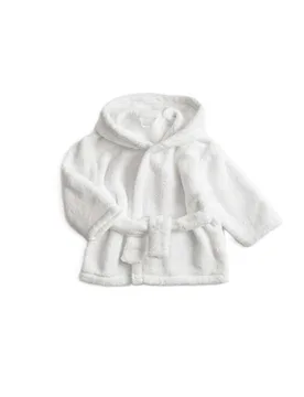 Pure Cotton Hooded Robe (0-36 Mths) White unisex - M&S - FashionsVida