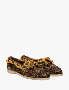 Mocassin Cruise imprimé léopard en cuir - Golden Goose - FashionsVida