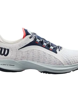Hurakn Pro Padel Shoes White / Cooling Spray / Navy Blazer UK 12.5 - Wilson - FashionsVida