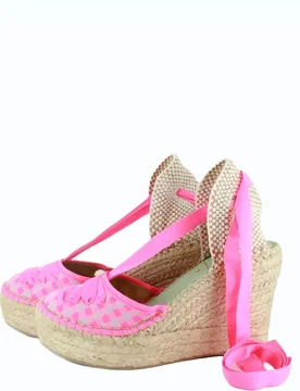 Alpargatas con cintas de tul fantasia vichy - star love - FashionsVida