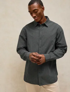 Douglas Pure Cotton Long Sleeve Shirt Grey Mix male - White stuff - FashionsVida