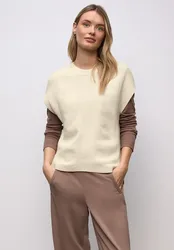 Ärmelloser Chenille Pullover female Beige