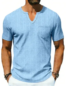 Men's Summer Breathable Bamboo Casual Hawaiian Beach V-neck Short-sleeved T-shirt Men's Shirts Shirts For Man Shirts For Men - Aliexpress - FashionsVida